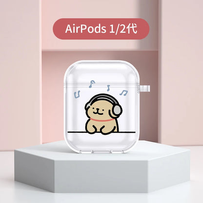Cute Puppy Pattern Dog Earphone Cases for Apple AirPods4 1/ 2/ 3/ Pro Protective Cover Headphone Accessorie Protective Box