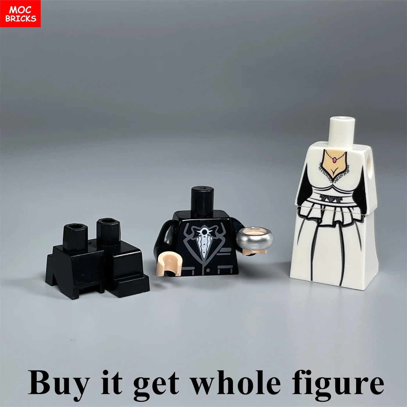 MOC Bricks Figure bracelet diamon bride groom Marriage Marry wedding Chain Building Blocks Assembled Kids Friends Toys Gift