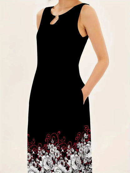 New Casual Sleeveless Long Dress Women's Printed Bohemian Retro maxi Dresses