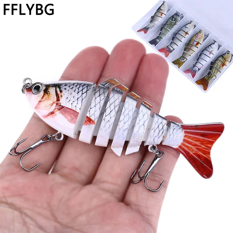 6/3/1Pcs Fishing Lure Sinking 10cm 17.5g 6 Segment Multi Jointed Swimbait Artificial Wobblers Crankbait Hard Bait Pesca Tackle