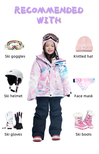 VECTOR Ski Professional Children's Ski Jacket Warm Waterproof Boys Girls Outdoor Skiing Snowboarding Winter Ski Kids
