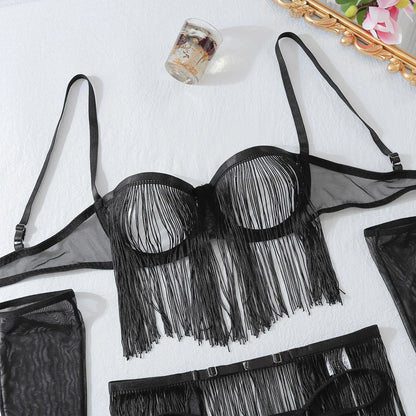 New Fashion Hot Selling Underwear Lace Perspective Tassel Sexy Ballet Short Skirt Set of 6 Women's Underwear Set of 6