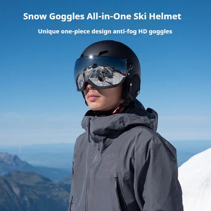 Ski Helmet Men Snow Goggles In One Anti-Impact Skiing Helmet For Adult Women Ski Skateboard Snowboard Safety Helmet Female Male