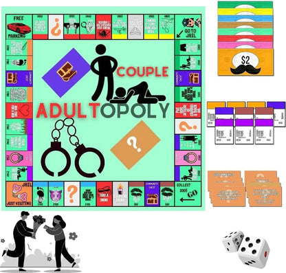 Adultopoly Board Game, Couple Adult Opoly Boards Game, Couple Board Game for Adults, Relationship Card Game Bedroom Games