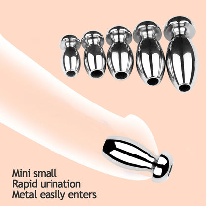 Spindle Smooth Stainless Steel Penis Penis Plug Dilator Cum Thru Cather Urethral Plug Dilator Sounds Cathe Hollow Tube