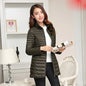 Autumn Winter Women White Duck Down Jacket Female ultra Light Slim Thin Zipper Warm Feather Long Down Coat Good Quality Parkas