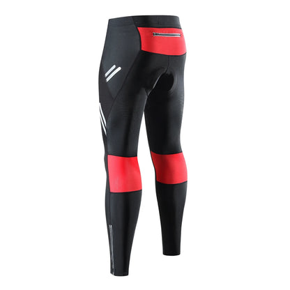 WOSAWE Men Cycling Tights Autumn Long Pants Shockproof Padded Tight Fitting MTB Bike Downhill Mountain Bicycle Leggings