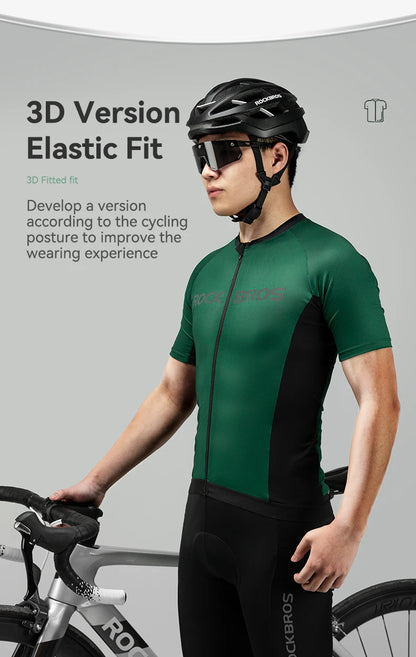 ROCKBROS Cycling Jersey Summer Bicycle Skin-Friendly Breathable Short Sleeve Sports Quick Dry Reflective Cycling Equipment