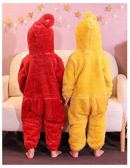 Adult Kids Costume Home 4 Colors Funny Tinky Winky Anime Tele baby tubbies Laa-Laa Po Soft Long Sleeves Piece Pajamas Costume