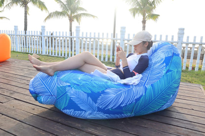Portable inflatable lounge chair, lazy lounge chair, comfortable outdoor inflatable sofa, breathable inflatable bed, waterproof