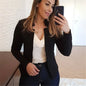 Women Thin White Blazers Spring 2025 Female Summer Blazer Long Sleeve Open Stitch OL Womens Slim Coats Femme Ladies Black Tops