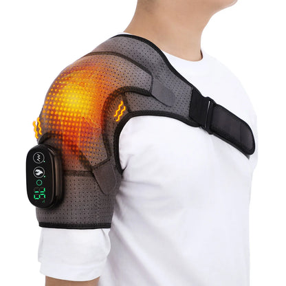 Electric Heating Shoulder Brace LED Display Vibration Shoulder Massage Support Belt Strap For Joint Brace Care Muscle Relaxation