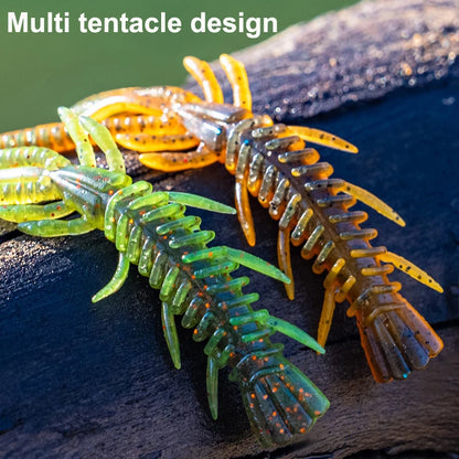 15PCS Floating Soft Shrimp Fishing Bait 5/6/7CM NED Rig Wobbler Shrimp Swim Lure Jig Salt Silicone Swimbait with Fish Attractant