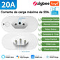 TNCE Tuya Brazil Plug 16/20A adapter, WIFI or zigbee socket with Power Monitor, Smart outlet control,Voice for Google Home Alexa