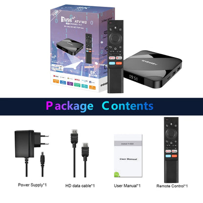 Android 14 TV Box Bluetooth 5.2 ATV 8K 4K Set Top Box 4GB 64GB AV1 S905W2 Quad Core 2.4G&5G Dual WIFI Voice Remote Media PlayerStreaming & Home Media PlayersGoWisse.com