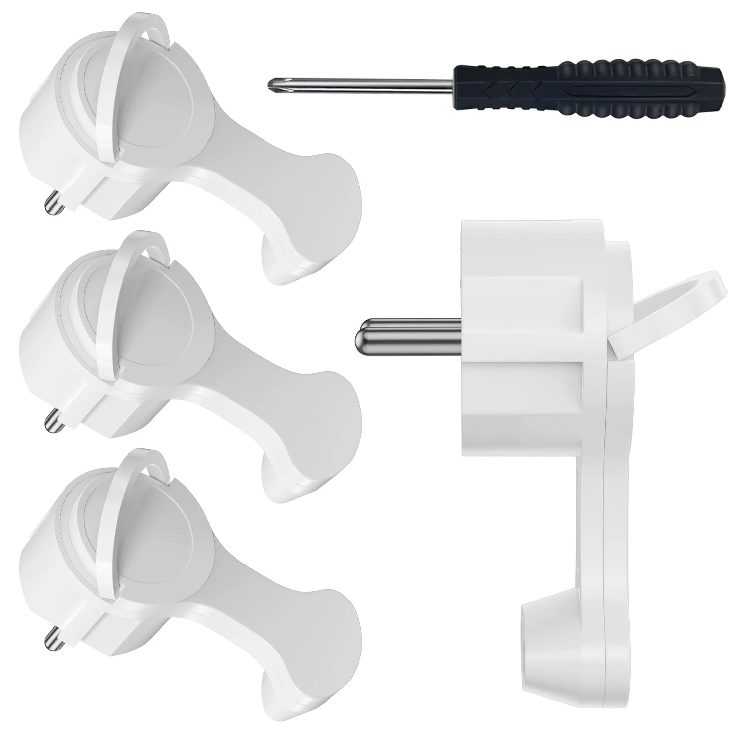 4pcs Male Female Connector EU Power Plug Replacement Rewireable Schuko Adapter Electeical Socket Extension Cable French German