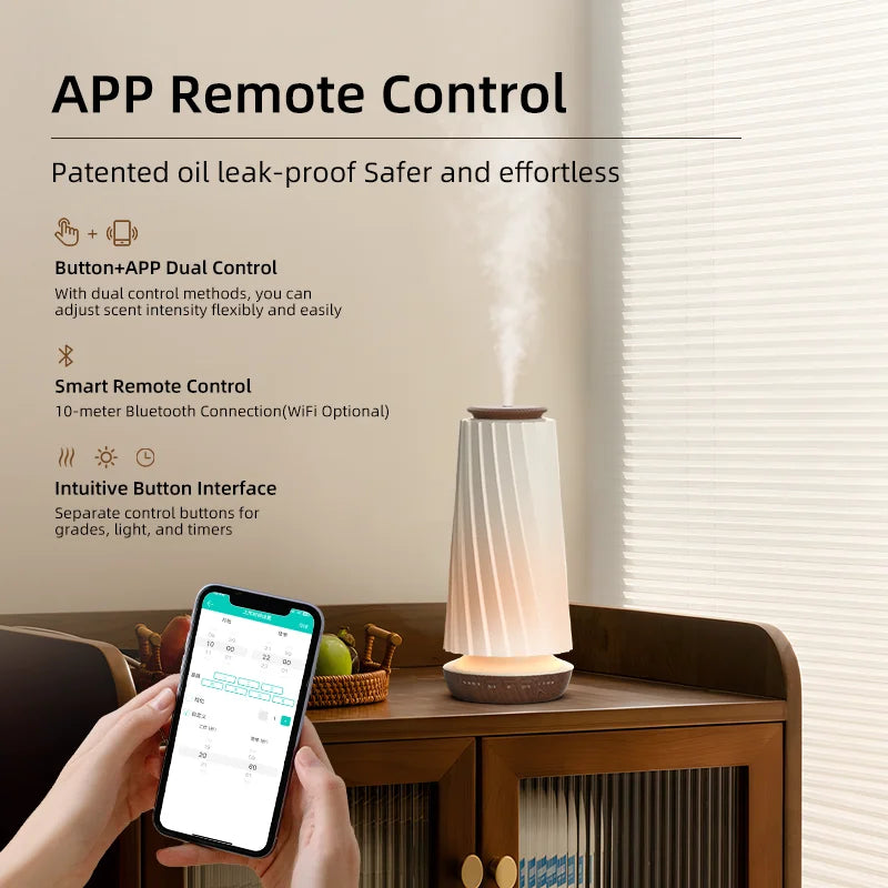 Smart Bluetooth Scent Diffuser with Night Light Air Freshener Aroma Machine for Home Hotel Office Automatic Aroma Diffuser