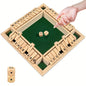 Classic 4 Sided Wooden Board Game With 2 Dice And Shut-The-Box Instructions, Classics Tabletop Version And Pub Board Game