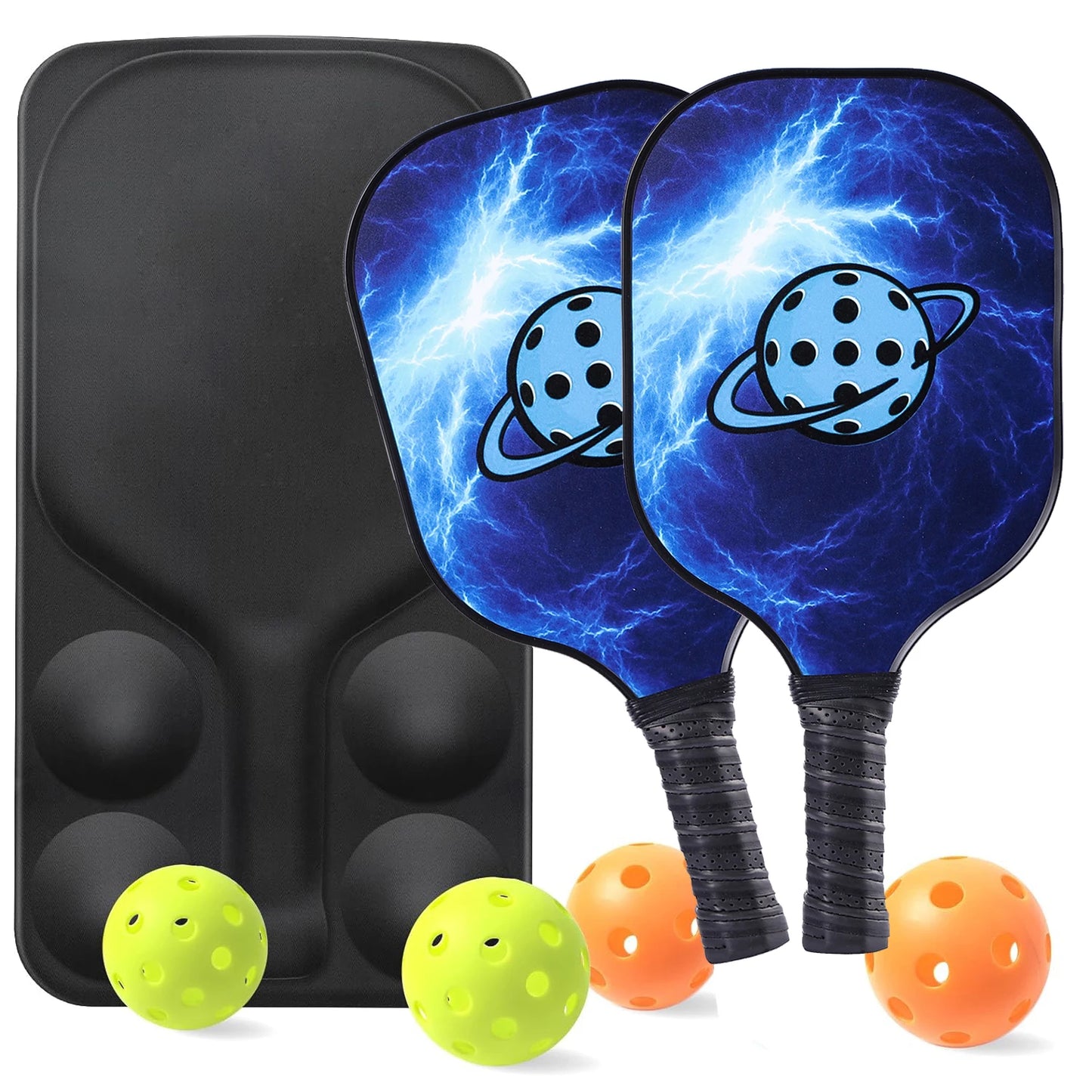Carbon Fiber Pickleball Paddles Set of 2 USAPA Approved Polypropylene Honeycomb Outdoor Sports Portable Ball Racket Carry Bag