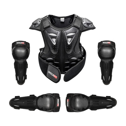 WOSAWE Children's Armor Jacket Spine Chest Protection Equipment Motocross Skateboard Moto Jacket Motorcycle Gear Moto Kids Armor