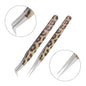 Leopard Eyelash Tweezers Stainless Steel High Quality Lash Tweezer For Lashes Extension Anti-Static 3D Accurate Clip Makeup Tool