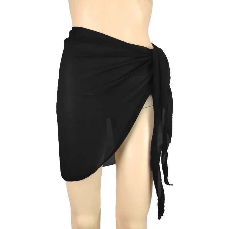Summer Solid Bikini Cover Ups Shorts Pareo Wraps Sarong Skirt Swimsuit Beachwear Women Beach Skirts Swimwear Half Wrapped Skirt
