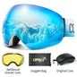 Frameless Anti-Fog Ski Goggles Night Lens Box Set 100% UV400 Protection Ski Snowboard Anti-Slip Strap Snow Goggles for Men Women