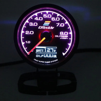 7 Color Car GReddi LCD Digital Display Turbo Boost Water Temp Oil Temp Oil Press Racing Meter Fuel Pressure Air Fuel Ratio Gauge