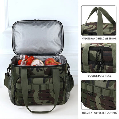 Camouflage Large-Capacity Tactical Thermal Cooler Lunch Bag Outdoor Insulated Leakproof Insulated Durable Portable Ice Pack
