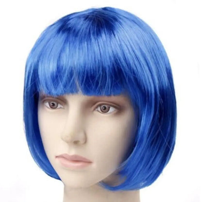 Lady Wig Women's Short Straight Bangs Full Hair Wigs Cosplay Party Hair Bob Wig Multiple Color Synthetic Hair