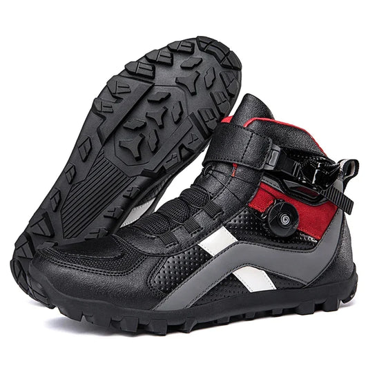 Men's motorcycle motocross mid shoes non-slip wear-resisting motos motorcyclist Enduro boots Moto touring riding for all season