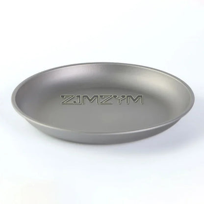 Ultralight Titanium Bowl Pan Plate Dish 22cm 18.5cm Round Plate Outdoor Camping Portable Tableware for Backpacking & Camping