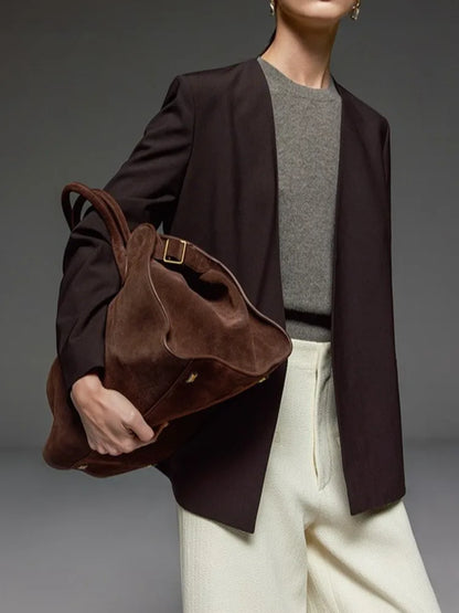 [LANMREM] Elegant 2 Piece Set Women's V Neck Cardigan Blazers High Waist Straight Slim Pants Fashion 2025 Spring New 26C1662