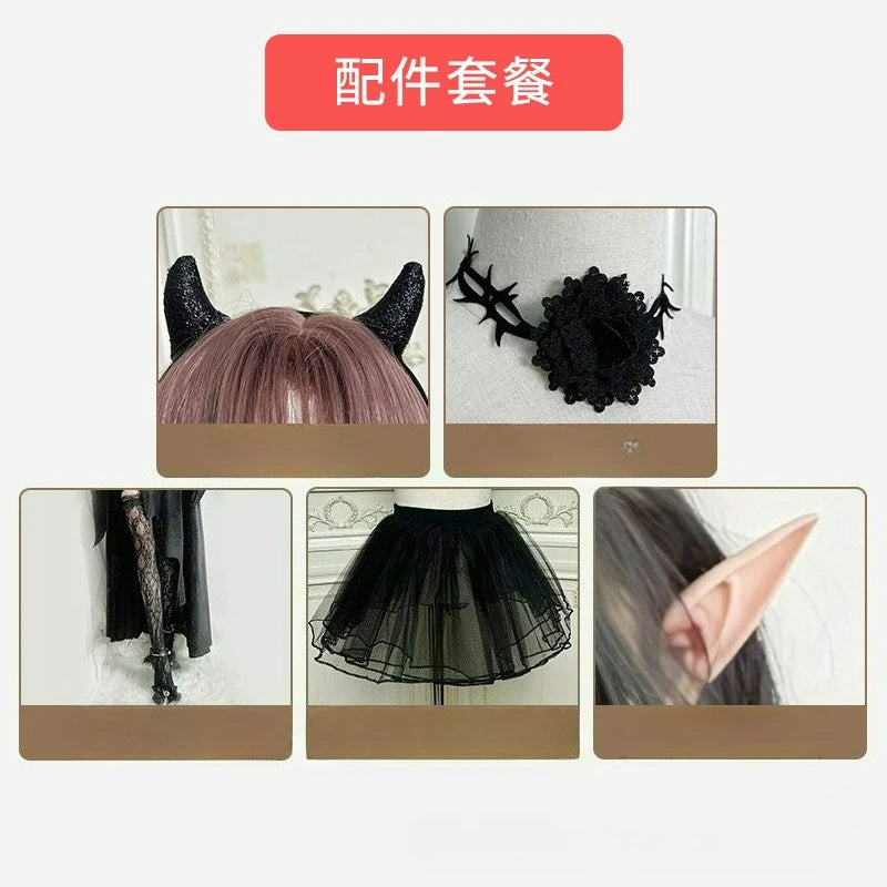 Sexy Lingerie Cosplay Dark Gothic Halloween Costume Ladies Dress Dovetail Witch Vampire Bride Performance Costume Red Suit
