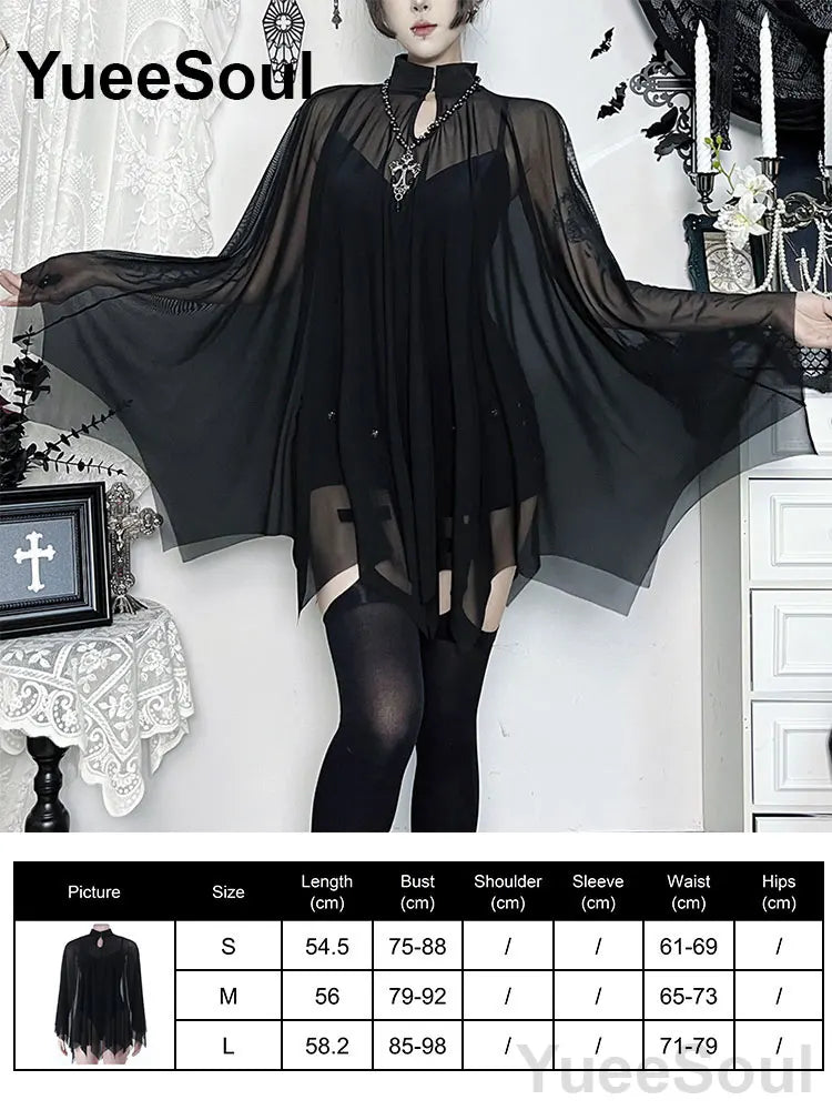 Halloween Gothic Grunge Punk Women Dress Long Sleeve Lace Slim Black Dresses 2025 New Y2K Harajuku Lolita Fairy Core Party Dress