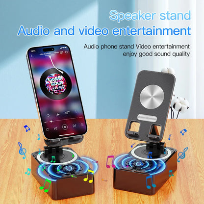 3-in-1 Bluetooth Speaker Phone Power Bank Foldable Wireless Speaker Phone Stand with Anti-Slip Pads For Video Meeting Live
