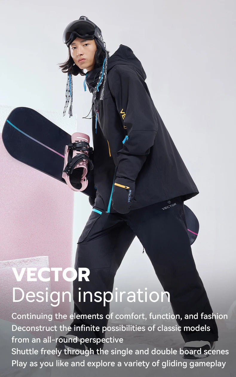 VECTOR  Woman Man Winter Ski Pants Outdoor High Quality Windproof Waterproof Warm Snow Trousers Winter Ski Snowboarding Pants