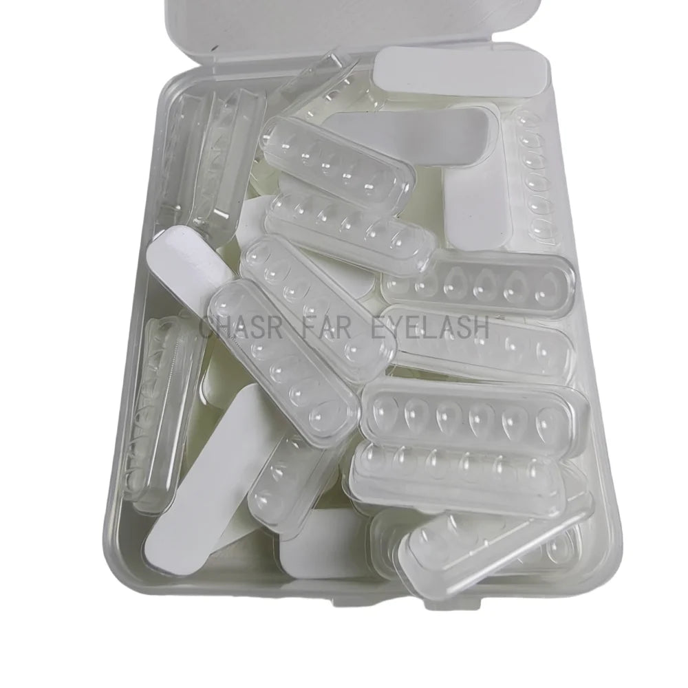 50PCS=1BOX Self Adhering Eyelash Extension Lash Glue Tray Wells Fan maker Private Label  Available