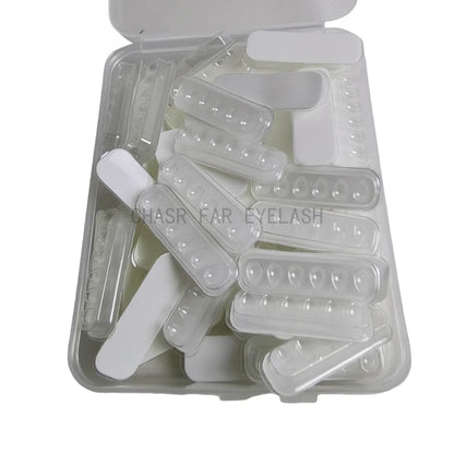 50PCS=1BOX Self Adhering Eyelash Extension Lash Glue Tray Wells Fan maker Private Label  Available