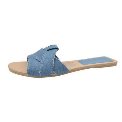 Summer Women Slippers Fashion Outdoor Casual Breathable Flat T-shape Soft Comfortable Heels Shoes Open Toe Sandals Slides Women