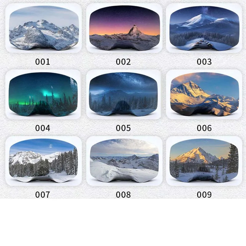 Adult ski goggles protective cover high elastic lycra animal print snow goggles storage cover lens scratch-proof
