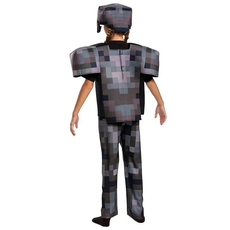 Carnival Party Dress Mask Classic Creeper Anime Game Character Set Diamond Armor Cosplay Costume Children's Clothing