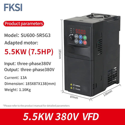 NEW SU600 VFD 0.75KW/1.5KW/2.2KW/3.7KW/5.5KW 220V/380V inverter Variable Frequency Drive Speed Controller for 3-phase Motor