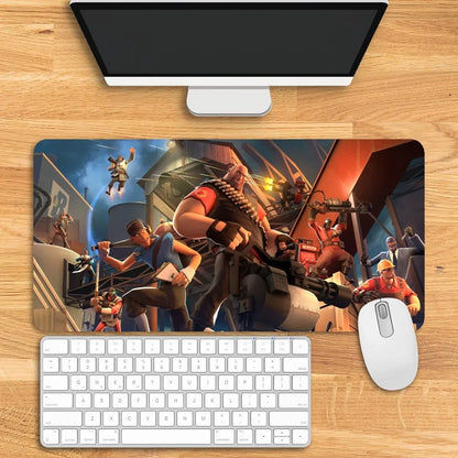 Game T-Team F-Fortress 2 Mousepad Computer Laptop Extended Mouse Mats Large Rubber Keyboards Table Mat Accessories
