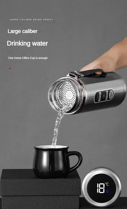StainlessSteel Thermos Bottle with LED Temperature Display, 500-1000ML