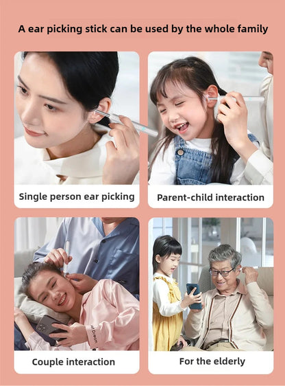 1-9pcs/Set Visual Ear Cleaner with Camera Ear Sticks USB Charging Ear Wax Removal Tool WIFI Connection 6 LED Lights Earpick