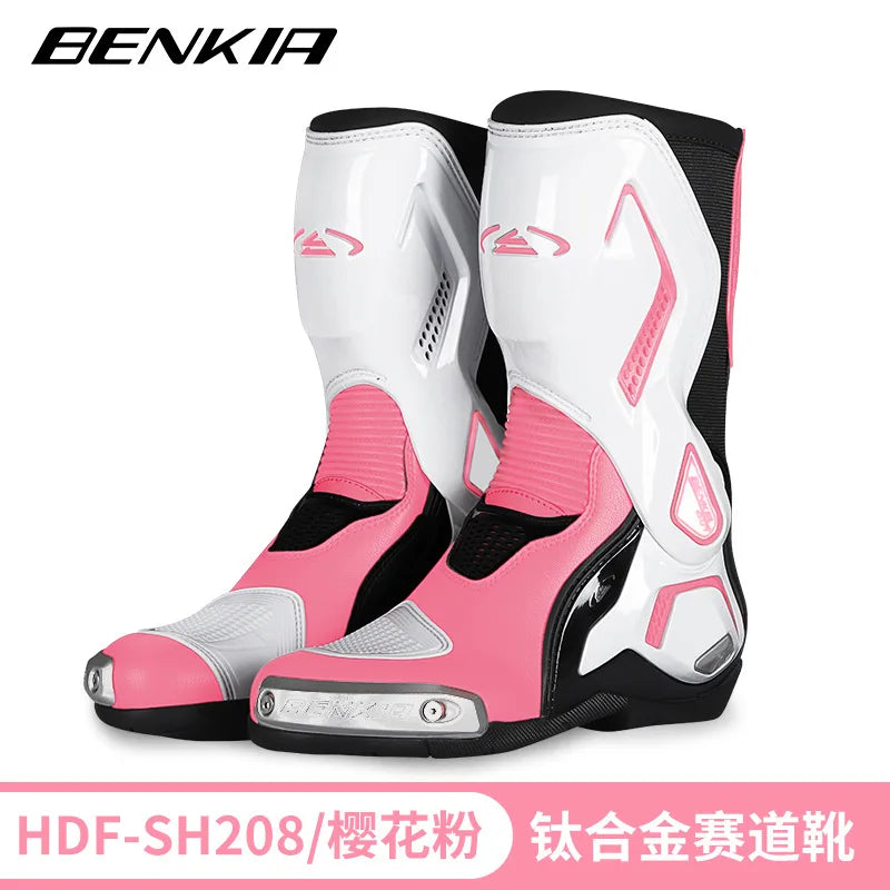 BENKIA HDF-SH208 Professional Four Season Motorcycle Titanium Alloy Boots Riding Boots Motorcycle Racing Boot SHoes