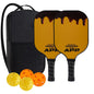Graphite Pickleball Paddles Set of 2 USAPA Approved Carbon Fiber Surface Anti-Slip Sweat-Absorbing Grip Portable Carry Bag