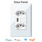 Melery Brazil WiFi Smart Wall Socket USB Tuya Electrical Plug Outlet PC/Glass Panel Alexa Google Home,Whole House Intelligence