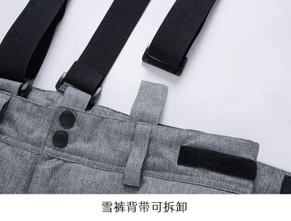 Cheap Women's and Men's Ice Snow Pants Outdoor Snowboarding Clothing Strap Trousers Skiing Suit Wear 10K Waterproof